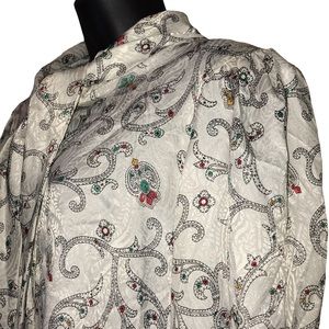 Vintage 80s EVA LAUREL Silky Paisley Print Blouse Top sz 10